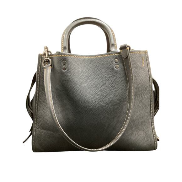 Coach Purse Women 1Size #33124 Rogue30 Genuine Glovetanned Pebble Leather Black - Picture 2 of 9